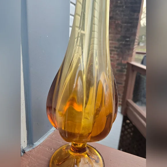 Viking Amberina Swung Vase